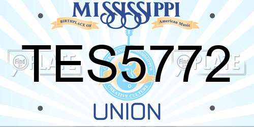 TES5772 Mississippi License Plate