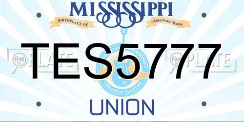 TES5777 Mississippi License Plate
