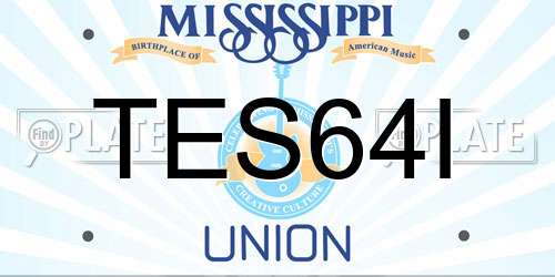 TES64I Mississippi License Plate