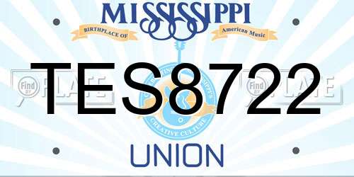 TES8722 Mississippi License Plate