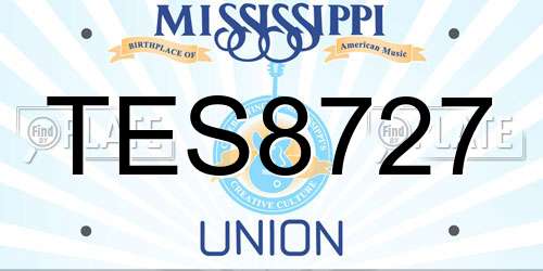 TES8727 Mississippi License Plate