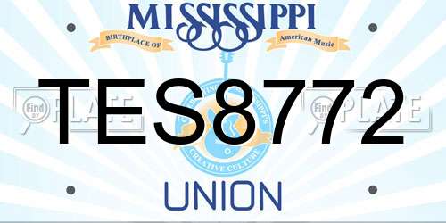 TES8772 Mississippi License Plate