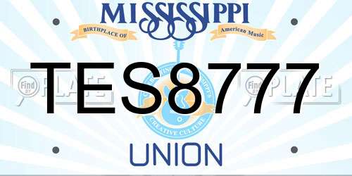 TES8777 Mississippi License Plate