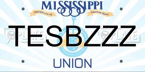 TESBZZZ Mississippi License Plate