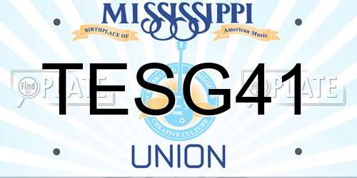 TESG41 Mississippi License Plate