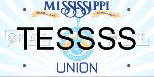 TESSSS Mississippi License Plate