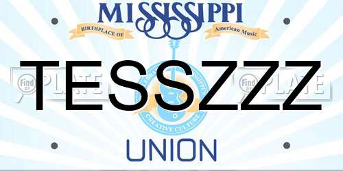 TESSZZZ Mississippi License Plate