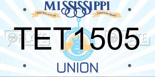 TET1505 Mississippi License Plate