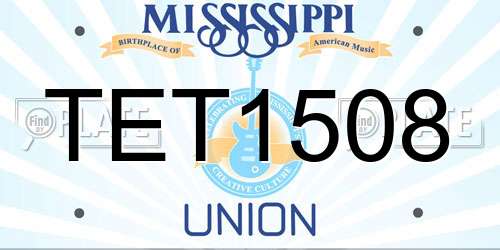 TET1508 Mississippi License Plate