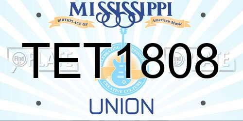 TET1808 Mississippi License Plate