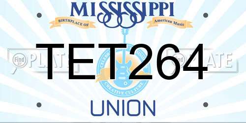 TET264 Mississippi License Plate