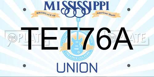 TET76A Mississippi License Plate