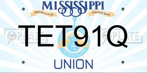 TET91Q Mississippi License Plate