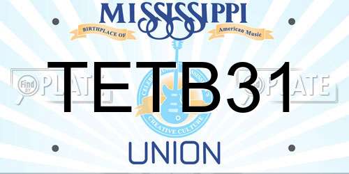 TETB31 Mississippi License Plate