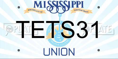 TETS31 Mississippi License Plate