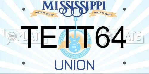TETT64 Mississippi License Plate