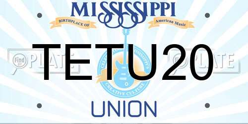 TETU20 Mississippi License Plate