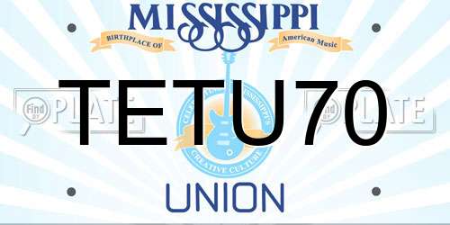 TETU70 Mississippi License Plate