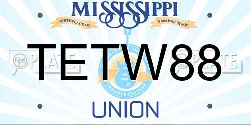 TETW88 Mississippi License Plate