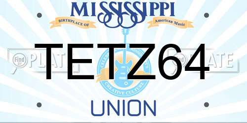 TETZ64 Mississippi License Plate