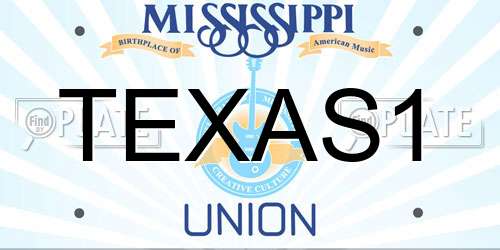 TEXAS1 Mississippi License Plate