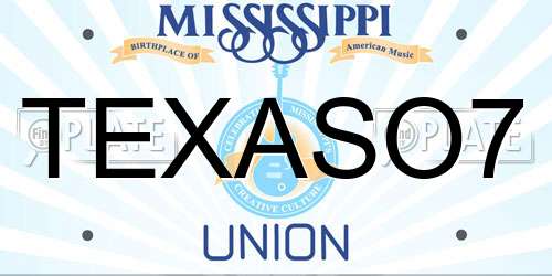 TEXASO7 Mississippi License Plate