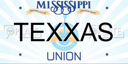 TEXXAS Mississippi License Plate