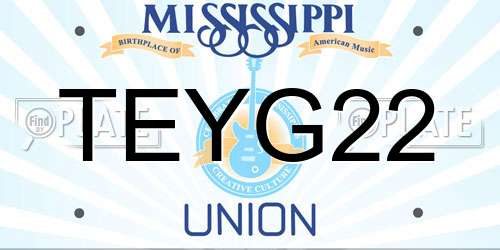 TEYG22 Mississippi License Plate