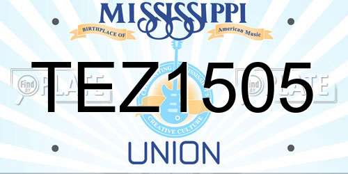 TEZ1505 Mississippi License Plate