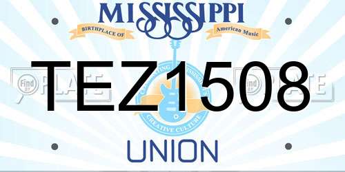 TEZ1508 Mississippi License Plate