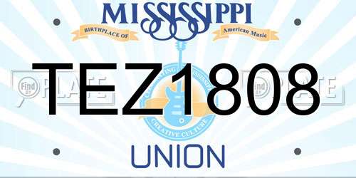 TEZ1808 Mississippi License Plate