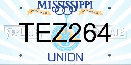 TEZ264 Mississippi License Plate