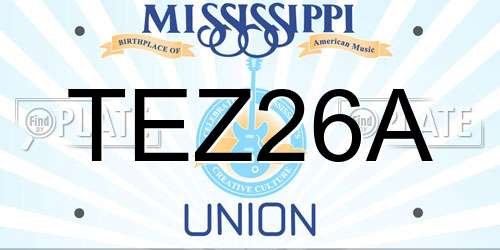 TEZ26A Mississippi License Plate
