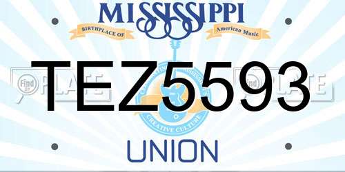TEZ5593 Mississippi License Plate