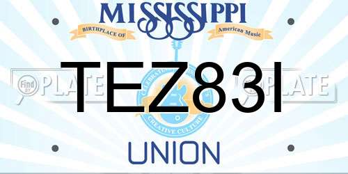 TEZ83I Mississippi License Plate