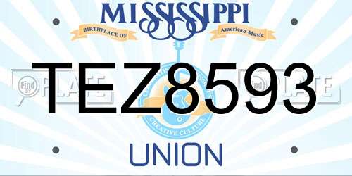 TEZ8593 Mississippi License Plate