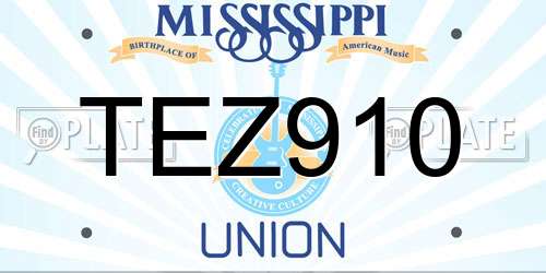 TEZ910 Mississippi License Plate
