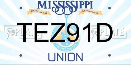 TEZ91D Mississippi License Plate