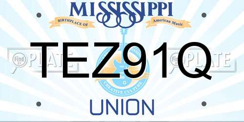 TEZ91Q Mississippi License Plate