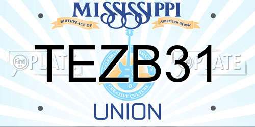 TEZB31 Mississippi License Plate