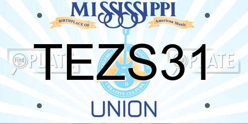 TEZS31 Mississippi License Plate