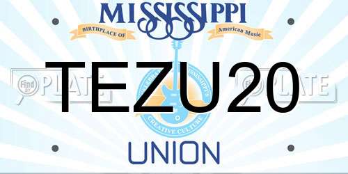 TEZU20 Mississippi License Plate