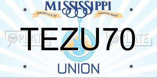 TEZU70 Mississippi License Plate