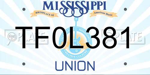 TF0L381 Mississippi License Plate
