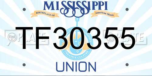 TF30355 Mississippi License Plate