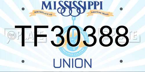 TF30388 Mississippi License Plate