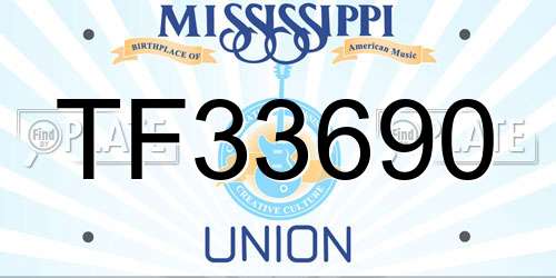 TF33690 Mississippi License Plate