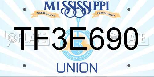 TF3E690 Mississippi License Plate