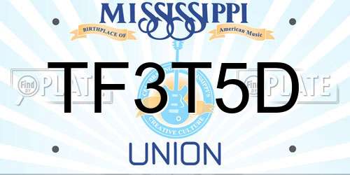 TF3T5D Mississippi License Plate