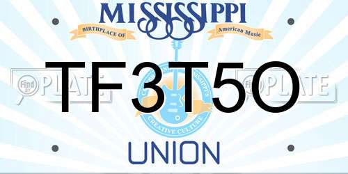 TF3T5O Mississippi License Plate